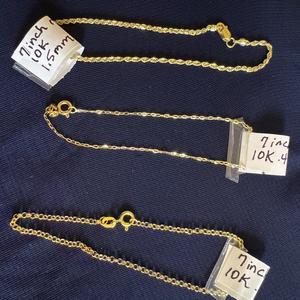 10k 7 inch bracelet real Gold Chain Bracelets new! 150$ each!